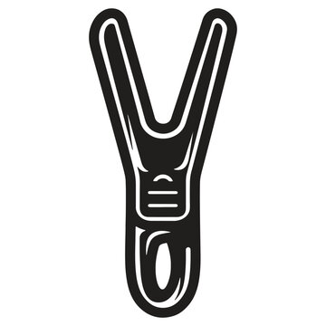 Clothes peg icon with simple design and clean lines isolated on transparent background