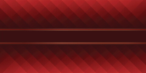 Luxury red background with elegant gold lines and diagonal geometric pattern. Premium corporate banner template for rewards, invitation or greeting card. © Syaroful