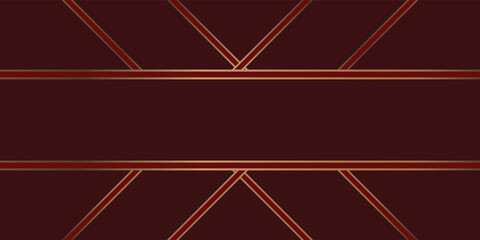 Luxury red background with elegant gold lines and diagonal geometric pattern. Premium corporate banner template for rewards, invitation or greeting card. © Syaroful