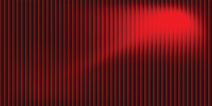 Abstract red wave background with glowing vertical lines. Futuristic digital light motion backdrop for technology, theater curtain effect and design.