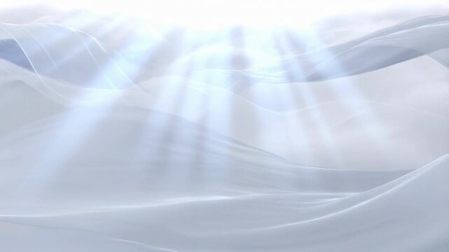 Serene sunlit snowy landscape with glistening waves