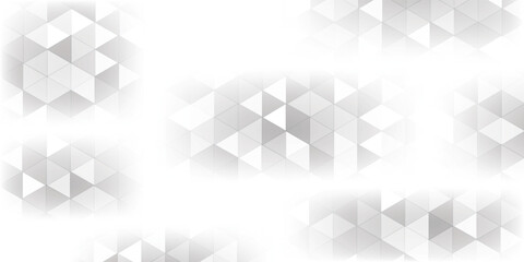 Fototapeta premium White triangle geometric pattern background, Geometric background made of triangles, Abstract geometric background. Vector 3d illustration