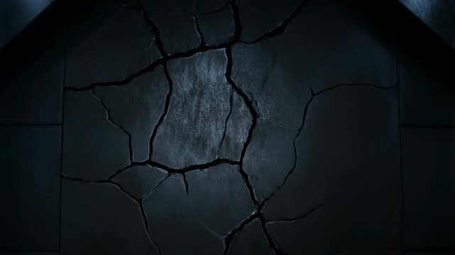 Wall cracking and shattering into darkness: dramatic timelapse of structural breakdown