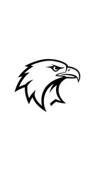 Fototapeta premium Black and white line drawing of a bird in flight.