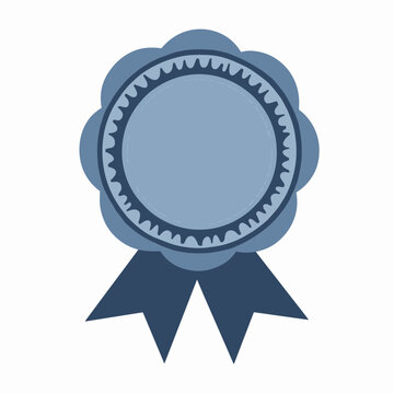 Blue Decorative Award Ribbon Badge Illustration for Achievement Recognition