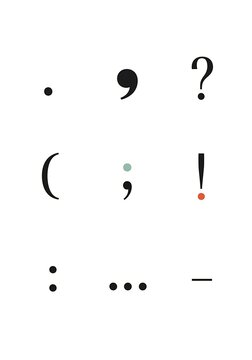 Collection of Punctuation Marks and Symbols for Typography Design.