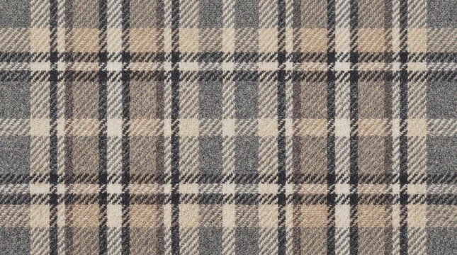 Closeup Grey Plaid Fabric Texture Pattern.