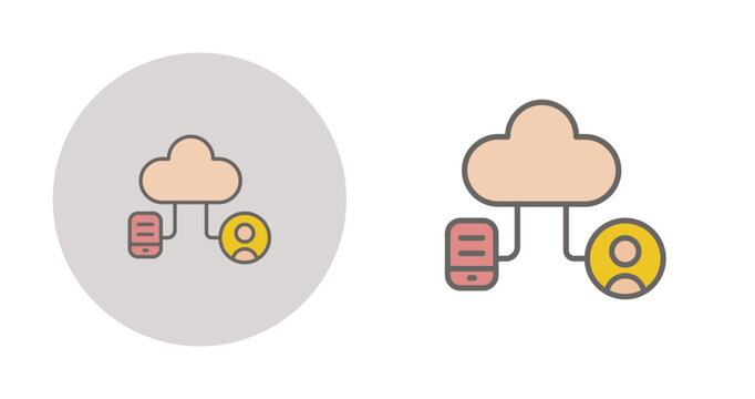Hybrid Cloud Vector Icon