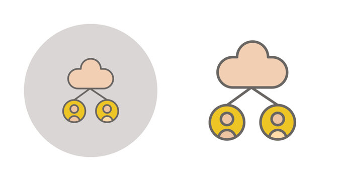 Cloud Collaboration Vector Icon