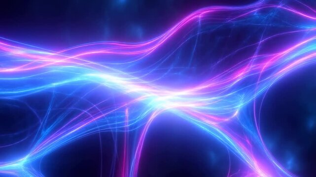 Vivid neon waves flowing in dynamic light energy animation