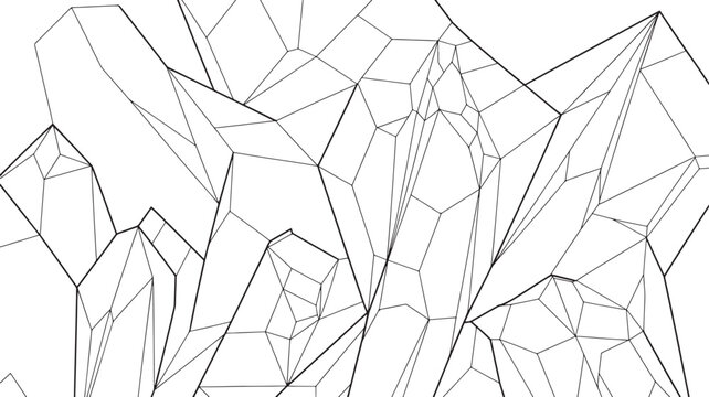 Abstract geometric polygonal pattern with sharp edges and sharp angles