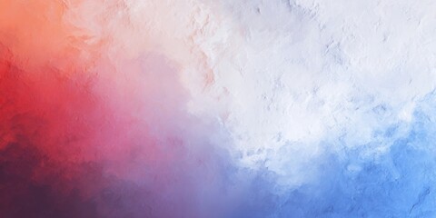 Fototapeta premium Abstract textural background features a dramatic color gradient transitioning across red, purple, white, and blue tones.