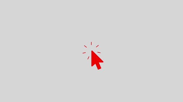 mouse pointer clicking video  animation in multiple color.Mouse cursor click animation on white  screen background. mouse cursor arrow icon for digital interface. 