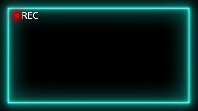 Recording frame motion video on black background,camera recording overlay animation, REC frame icon animation, Camera recording sign with transparent background 4K