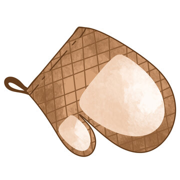 Brown Oven Mitt Illustration