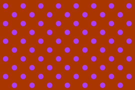 Modern Seamless Polka Dot Pattern - Purple on Terracotta Orange for textile design, digital scrapbooking, festive backgrounds, and playful stationery. 
