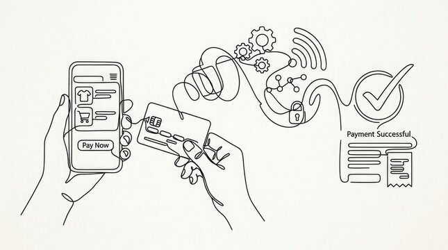 Online payment process with mobile phone and credit card