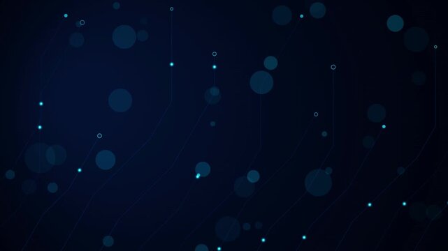 Mesmerizing and beautiful corporate glowing motherboard nodes matrix loop. Serves as a clean motion backdrop with comfortable dark copy space, making it easy for editors to overlay white text, corpora
