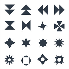 Obraz premium Triangle Geometric Shape Elements Flat Design Vector Set