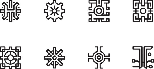 Fototapeta premium Collection of abstract geometric representing technology and engineering concepts