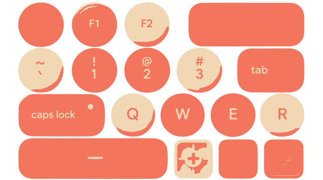 Orange keyboard buttons on.