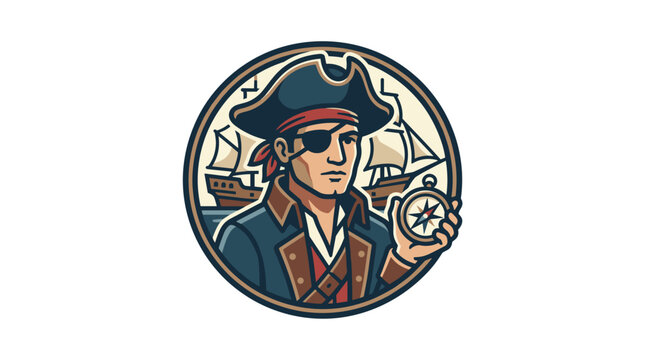 Pirate with eye patch coin.