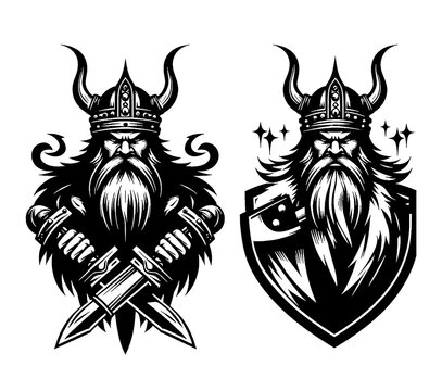 vector illustration of a viking
