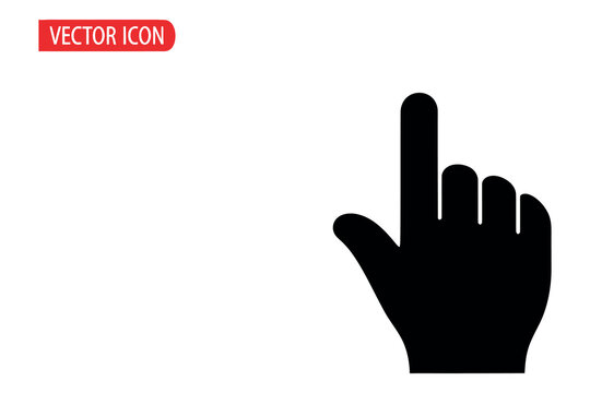 Pointing hand silhouette a bold graphic illustration for direction and user interface elements