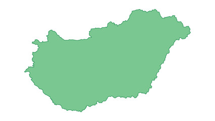 Fototapeta premium Hungary outline green