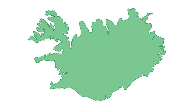 Iceland outline green