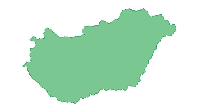 Hungary outline green