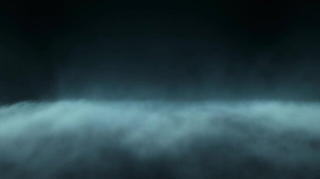 Smooth abstract darkness with cool drifting haze moving downward in layered motion and soft glow