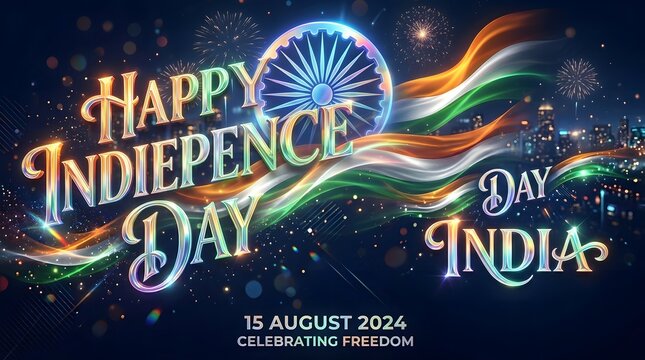 Vibrant happy independence day india celebration background