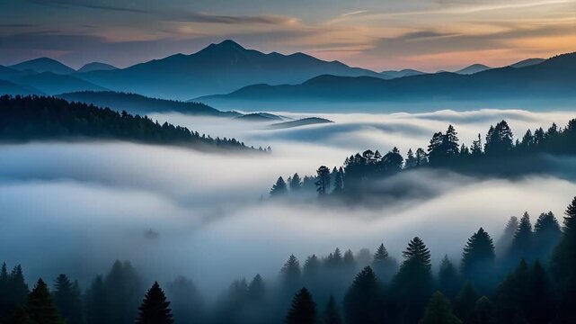 Moody dark haze drifting downward in soft layers with a cool luminous atmosphere and subtle depth