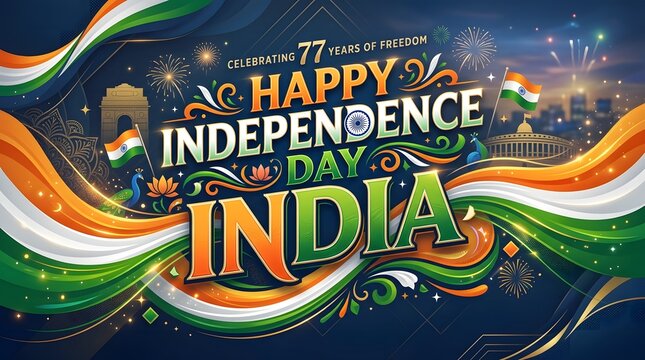 Vibrant indian independence day celebration background
