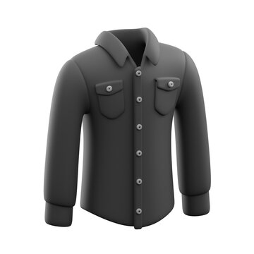 dress shirt 3d model Black Short Sleeve Shirt
