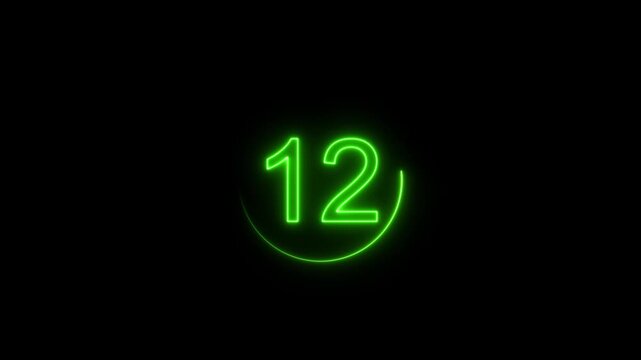 Neon bright glowing countdown timer from 17 to 0 seconds. Neon glowing countdown timer 17 second animation .interesting neon number animation.  Neon Countdown Numbers 17 Second block background