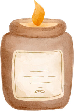 watercolor scented candle illustration