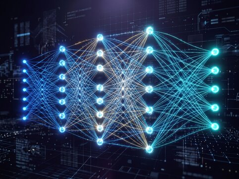 Deep learning artificial intelligence neural network structure visualization