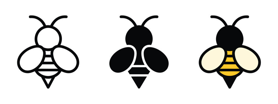 bee icon, bumblebee pictogram, honey bee vector illustration, honeycomb hive symbol, insect sign, beekeeping and nature concept, clean modern vector design.