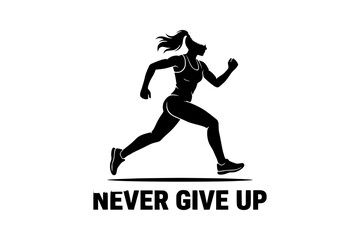 Obraz premium Running Woman with Motivational Quote