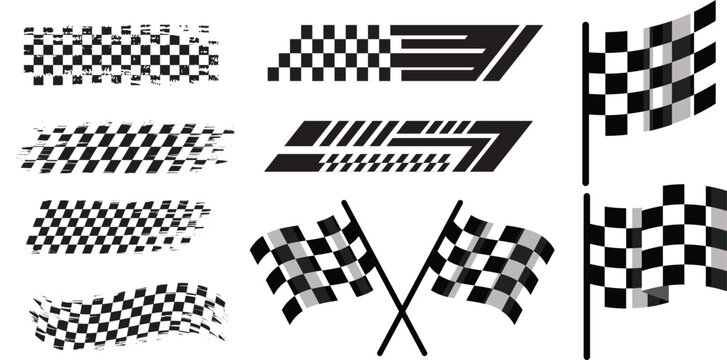 vector set of racing stripe, Race car vector, Racing Stripes and checkered flag designs, racing stripe speed, decal patterns, dynamic lines, competition, automotive graphics. vector all