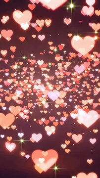 A Magical Display of Love: Floating Hearts and Sparkling Lights Create a Dreamy Atmosphere, Perfect for Celebrating Affection and Joyous Moments with Loved Ones