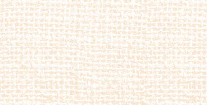 A detailed, pale beige woven textile background featuring a coarse, interlaced thread pattern.