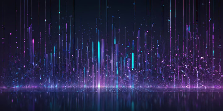Digital rain cascades through a dark space to represent the constant flow of modern information.