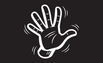 Fototapeta premium Waving hand sign emoji, hand gesture symbol, vector icon illustration, isolated on transparent