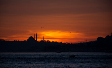 Naklejka premium sunset in istanbul