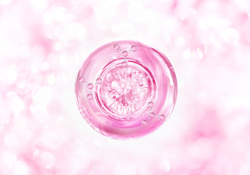 pink bubble molecule for cosmetic product