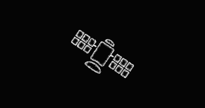 Sketch satellite icon animation - smooth progressive reveal