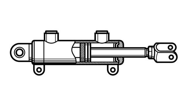 Hydraulic Cylinder Industrial Component.
